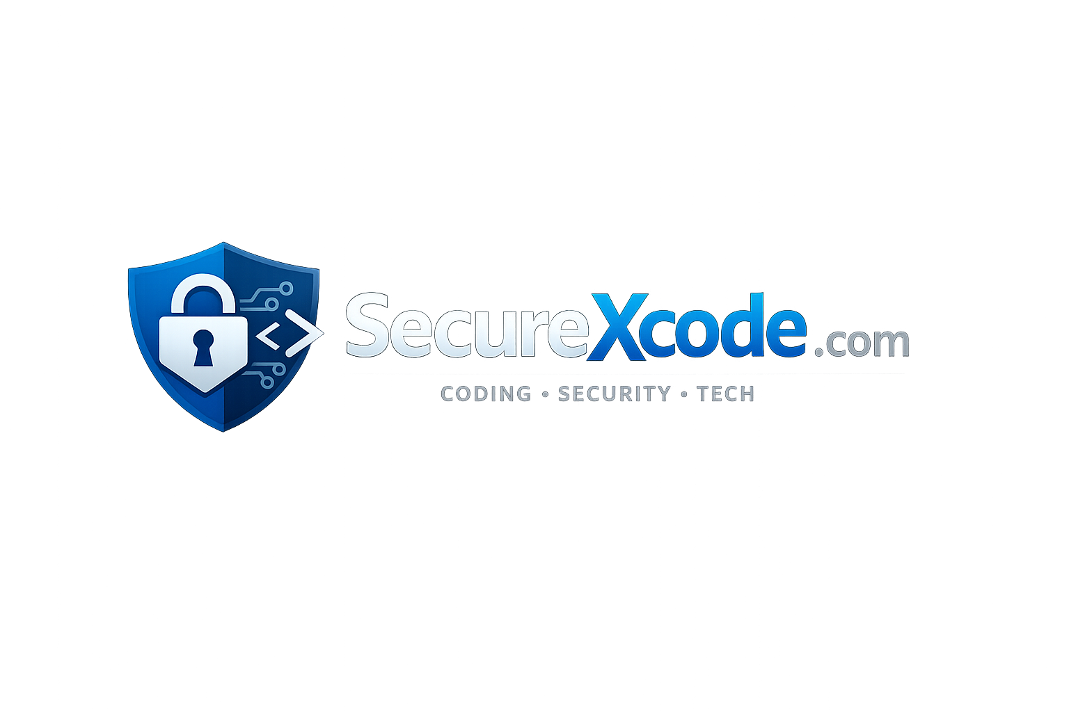 SecureXcode logo with domain name and tagline CODING·SECURITY·TECH